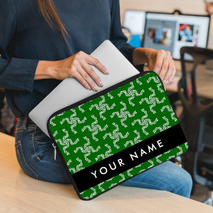 Christmas Garland, Green, Your name, Personalise Laptop Sleeve