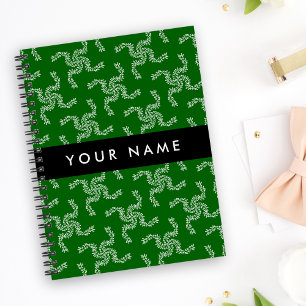 Christmas Garland, Green, Your name, Personalise Notebook