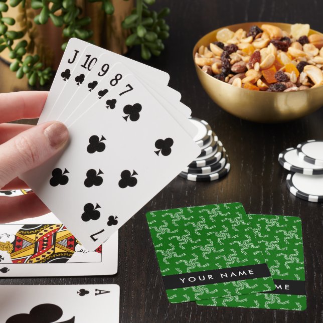 Christmas Garland, Green, Your name, Personalise Playing Cards (In Situ)