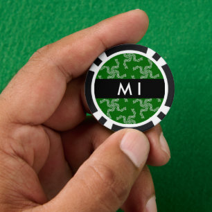 Christmas Garland, Green, Your name, Personalise Poker Chips