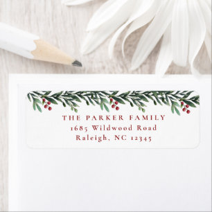 Christmas Garland Greenery Holiday Return Address