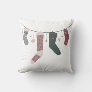 Christmas garland of jolly socks cushion