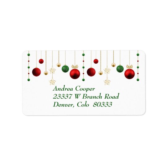 Christmas Garland on White Address Label