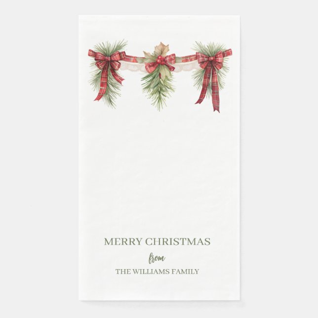 Christmas Garland Paper Guest Towels Napkin (Front)