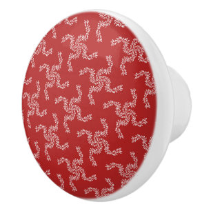 Christmas Garland Red, Christmas Decoration, Xmas Ceramic Knob