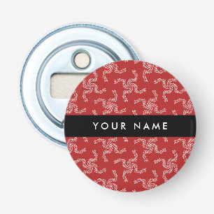Christmas Garland, Red, Your name, Personalise Bottle Opener