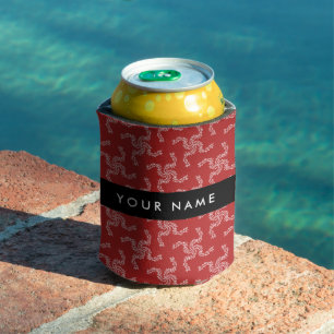 Christmas Garland, Red, Your name, Personalise Can Cooler