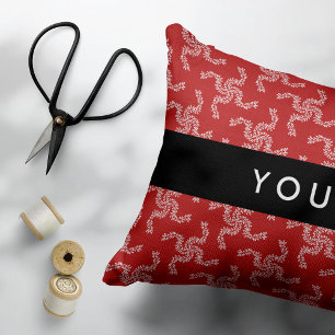 Christmas Garland, Red, Your name, Personalise Decorative Cushion