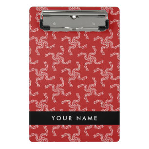 Christmas Garland, Red, Your name, Personalise Mini Clipboard