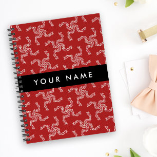 Christmas Garland, Red, Your name, Personalise Notebook