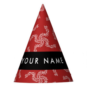Christmas Garland, Red, Your name, Personalise Party Hat