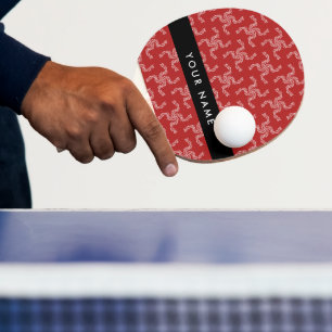 Christmas Garland, Red, Your name, Personalise Ping Pong Paddle