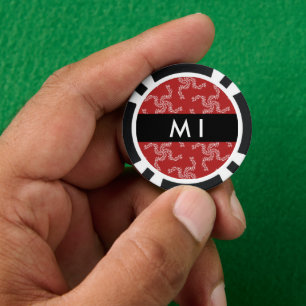 Christmas Garland, Red, Your name, Personalise Poker Chips
