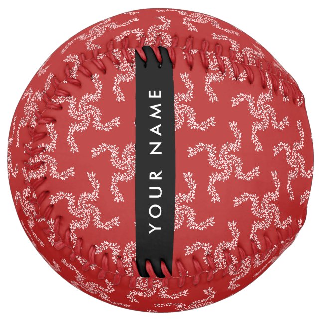 Christmas Garland, Red, Your name, Personalise Softball (Front Left)