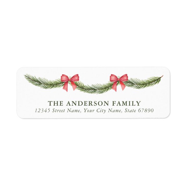 Christmas Garland Return Address Labels (Front)