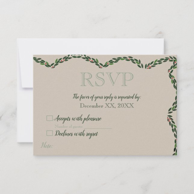 Christmas Garland RSVP Card (Front)