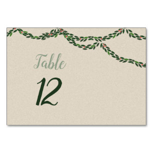 Christmas Garland Table Card