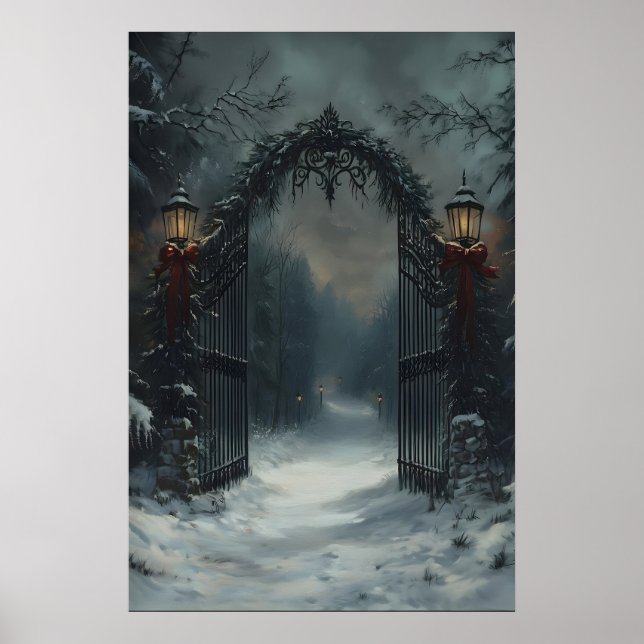 Christmas Gate Gothic Winter Wall Art, Victorian C Poster (Front)
