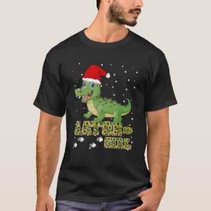 Christmas Gator Girl Santa Hat Florida Alligator C T-Shirt