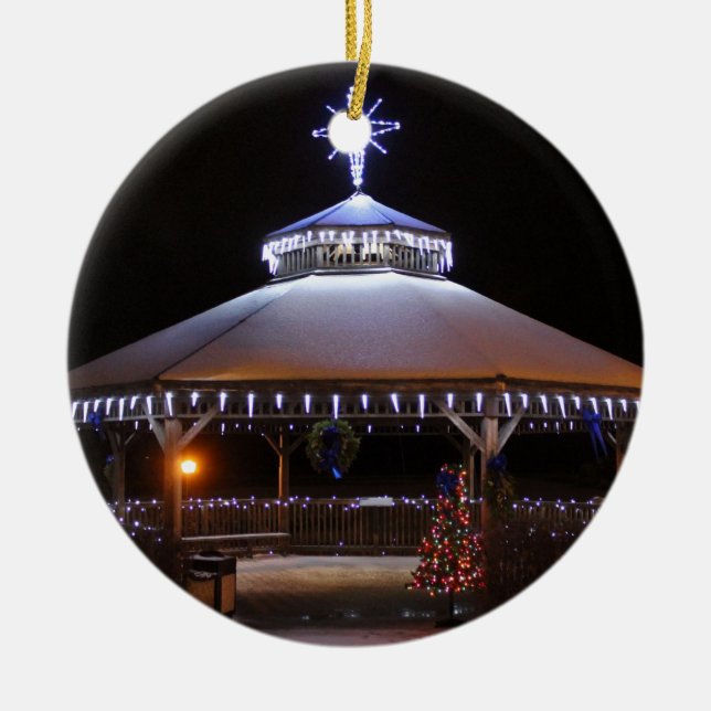 Christmas Gazebo Ceramic Tree Decoration (Front)