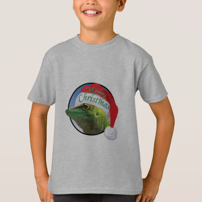 Christmas Gecko - Kids' Basic T-Shirt (Front)
