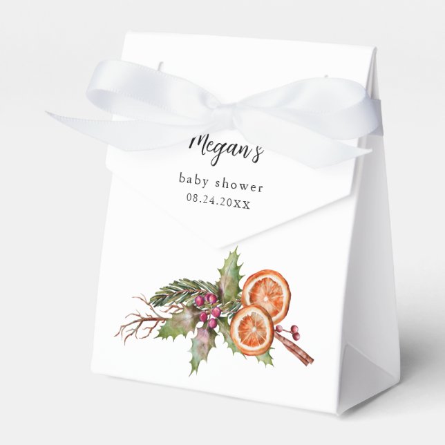 Christmas Gender Neutral Baby Shower Favour Box (Front Side)