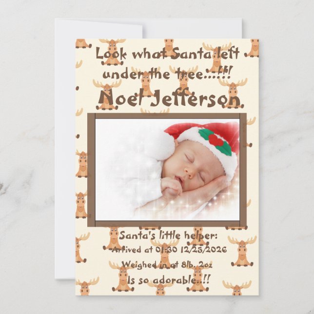 Christmas Gender Neutral New Arrival Announcement (Front)