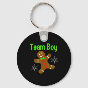 Christmas Gender Reveal Gingerbread Cookie Team Bo Key Ring