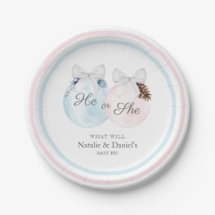 Christmas Gender Reveal Paper Plates