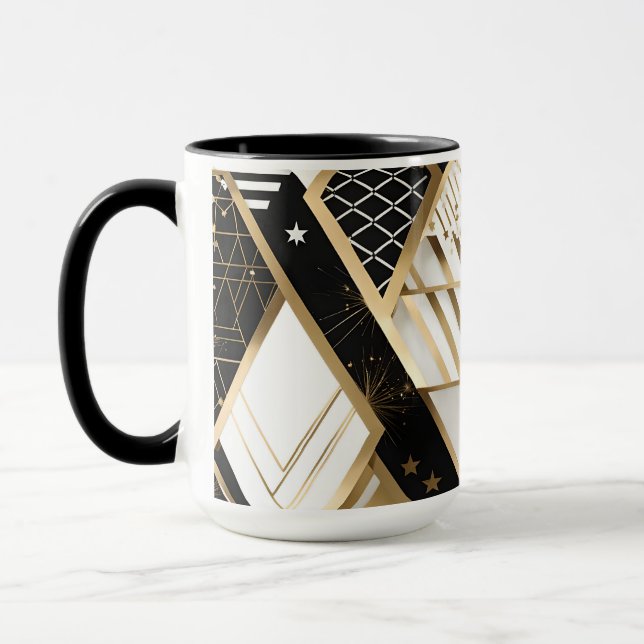 christmas geometric shapes coffee mug (Left)