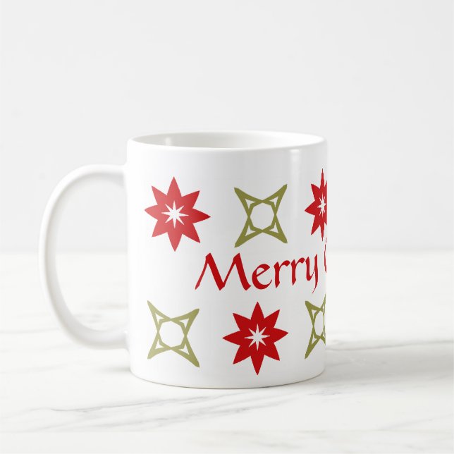 Christmas geometric stars coffee mug (Left)