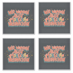 CHRISTMAS GERMAN LETTERING WIR WUNSCHEN ALLEN FROH