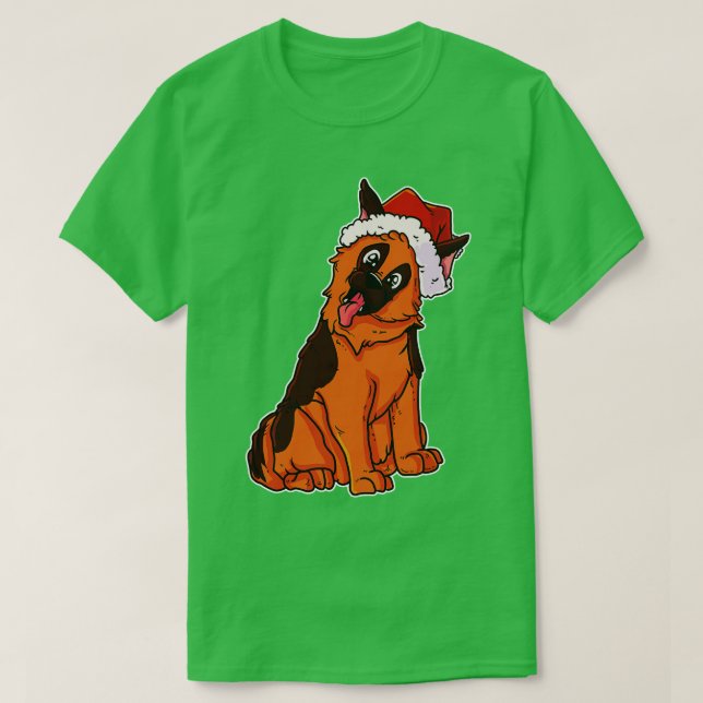 Christmas German Shepherd 1 T-Shirt (Design Front)