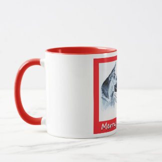 Christmas German Shepherd and Santa Claus Mug