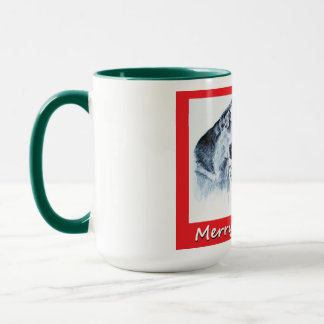 Christmas German Shepherd and Santa Claus Mug