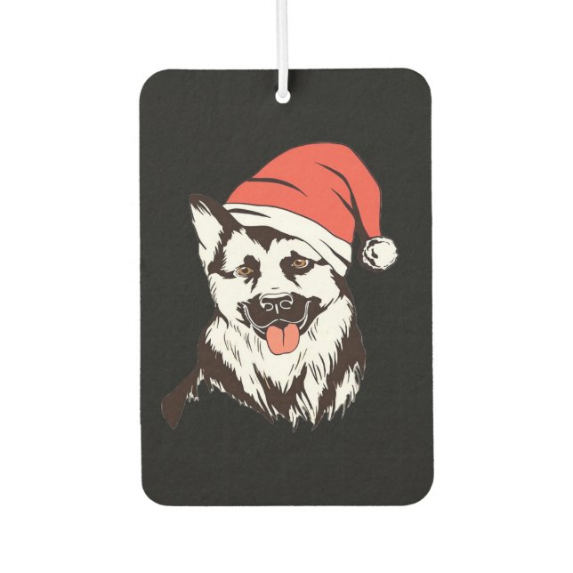 Christmas German Shepherd Classic T-Shirt Car Air Freshener (Front)