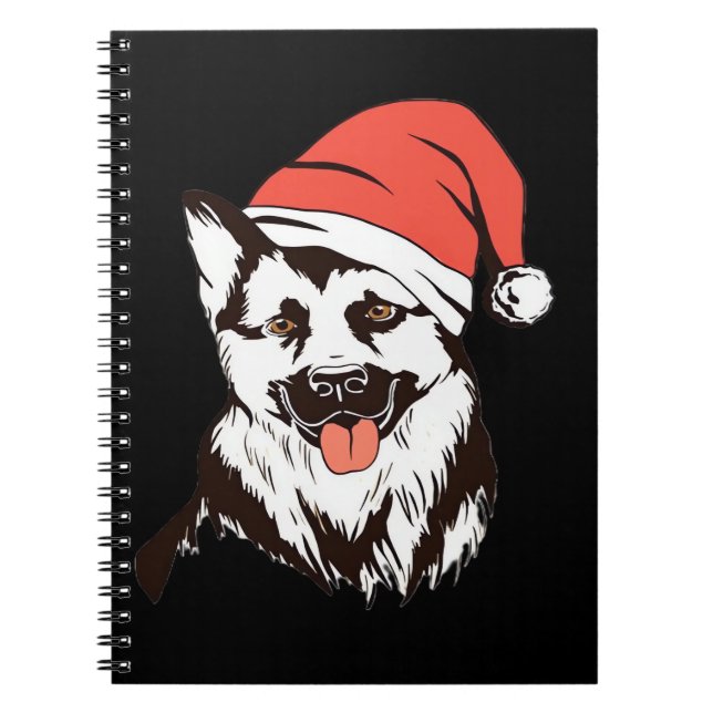 Christmas German Shepherd Classic T-Shirt Notebook (Front)