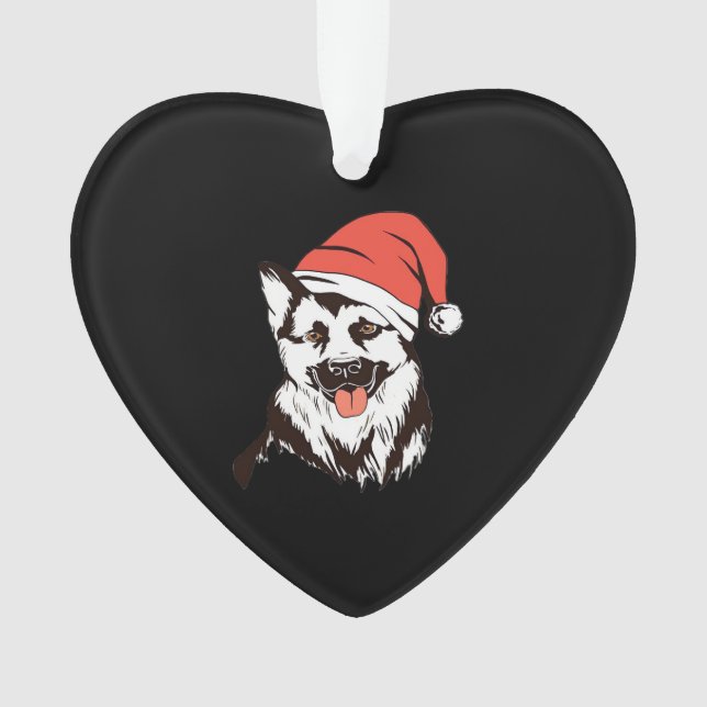 Christmas German Shepherd Classic T-Shirt Ornament (Front)