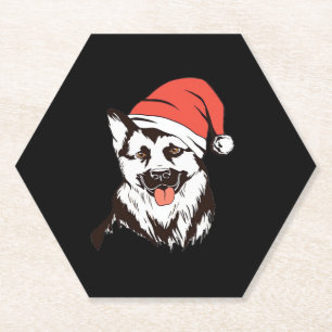 Christmas German Shepherd Classic T-Shirt Paper Coaster