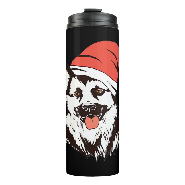 Christmas German Shepherd Classic T-Shirt Thermal Tumbler (Front)