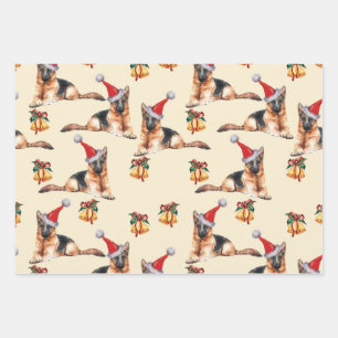 Christmas German Shepherd Dog Gift, Dog Owner Gift Wrapping Paper Sheet