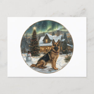 Christmas German Shepherd Dog Holiday Postcard