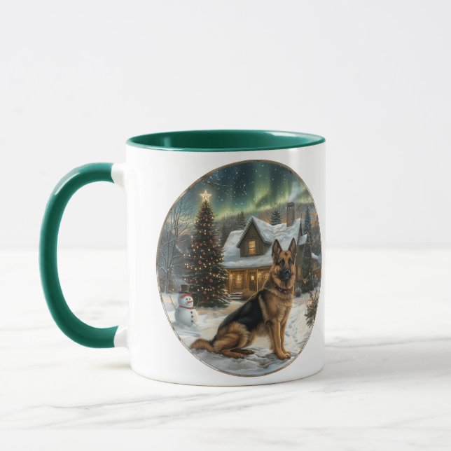 Christmas German Shepherd Dog Mug (Left)