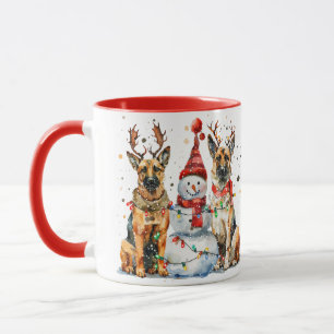 Christmas German Shepherd Dogs Mug