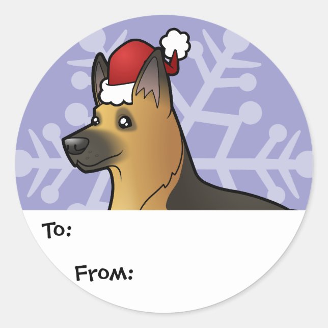 Christmas German Shepherd Gift Tags (Front)
