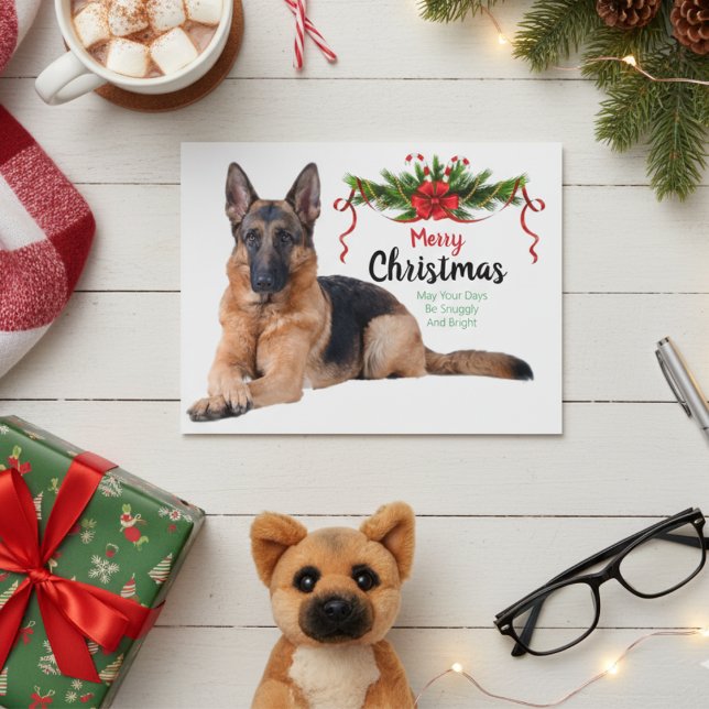 Christmas German Shepherd Greeting Card (Christmas German Shepherd Greeting Card)