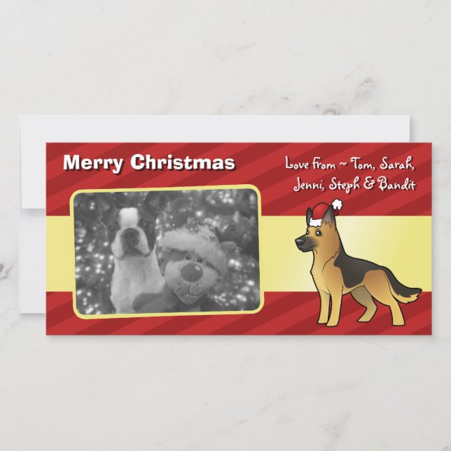 Christmas German Shepherd Holiday Card (Front)