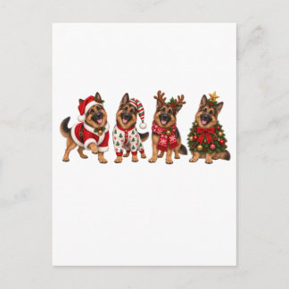 Christmas German Shepherd Holiday Friends Announcement Postcard
