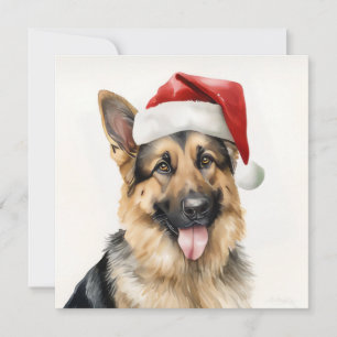 christmas german shepherd holiday greeting card