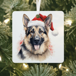 christmas german shepherd holiday ornament